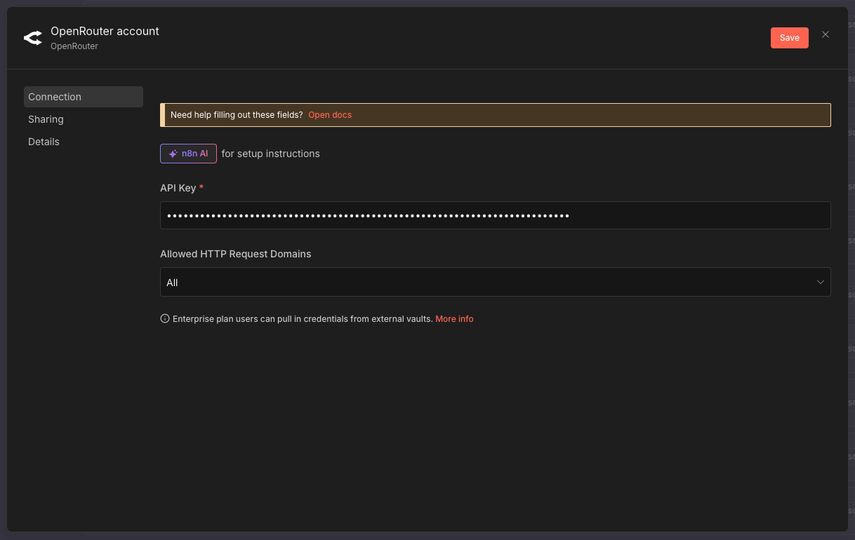 OpenRouter Key Entered