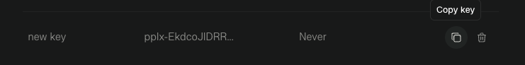 Copy Perplexity Key