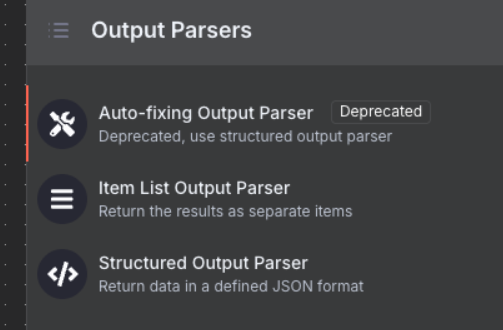 Output Parser Selection