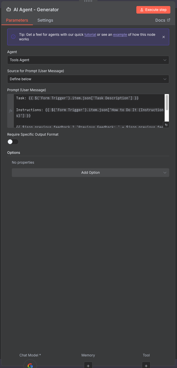 AI Generator Configuration